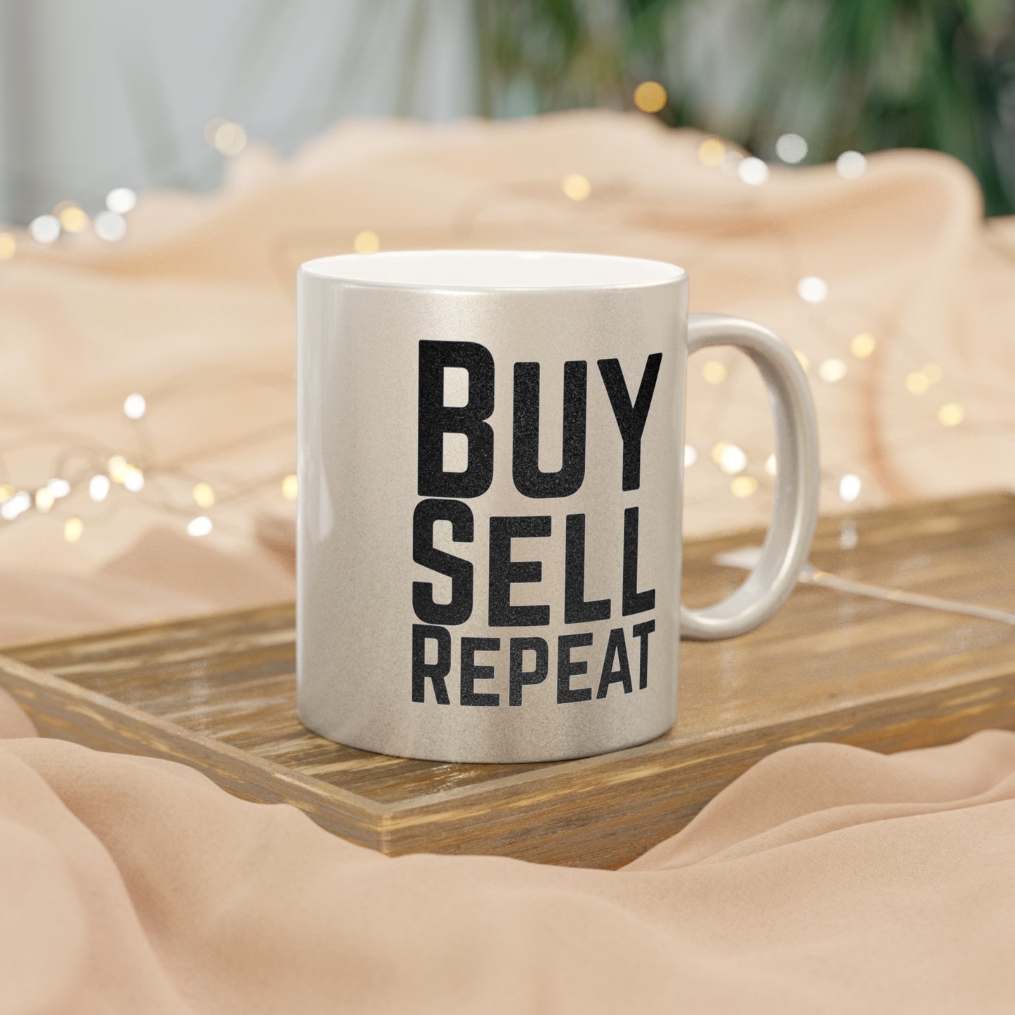 Buy, Sell, Repeat Gold Mug