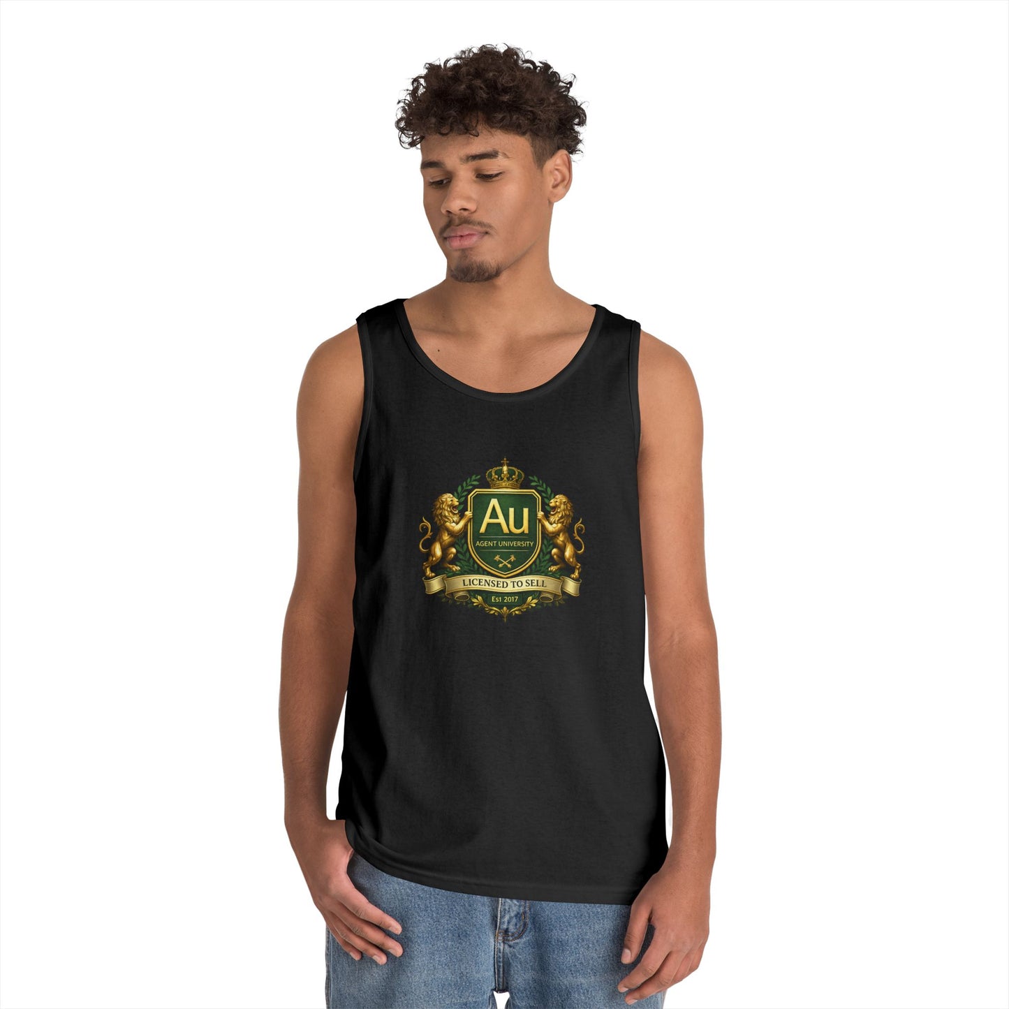 Gold Crest Tank Top – 'Au' Chemistry Element Crest Graphic