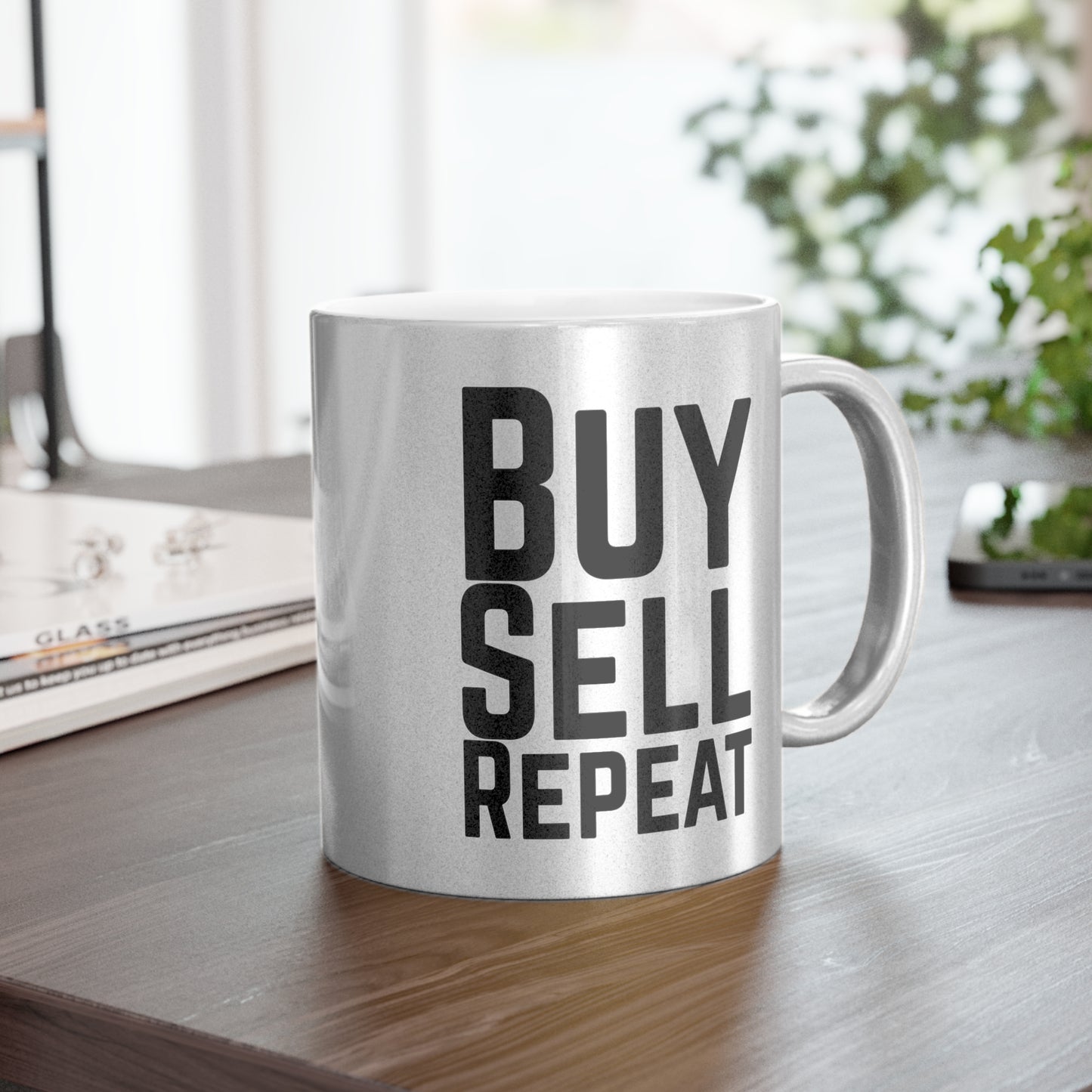 Buy, Sell, Repeat Gold Mug