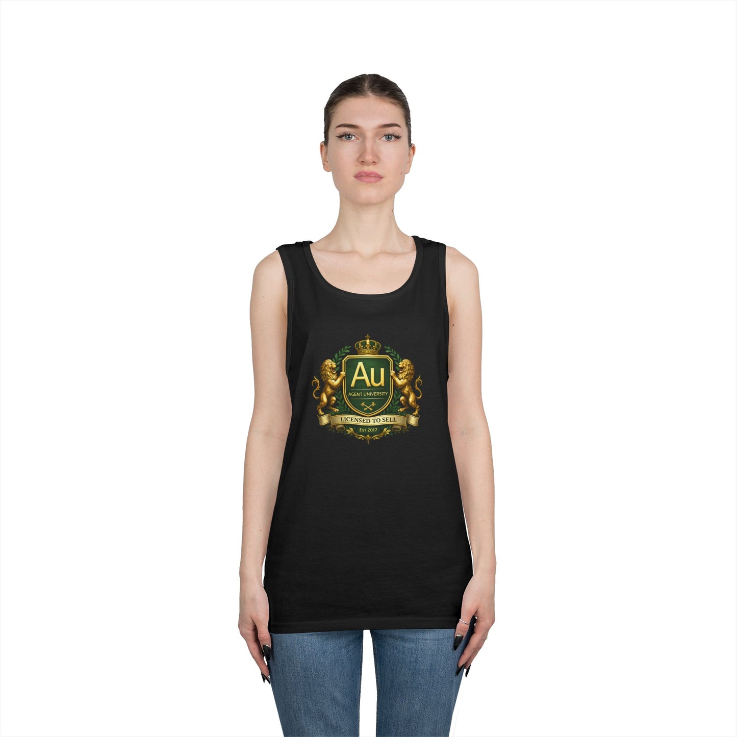 Gold Crest Tank Top – 'Au' Chemistry Element Crest Graphic