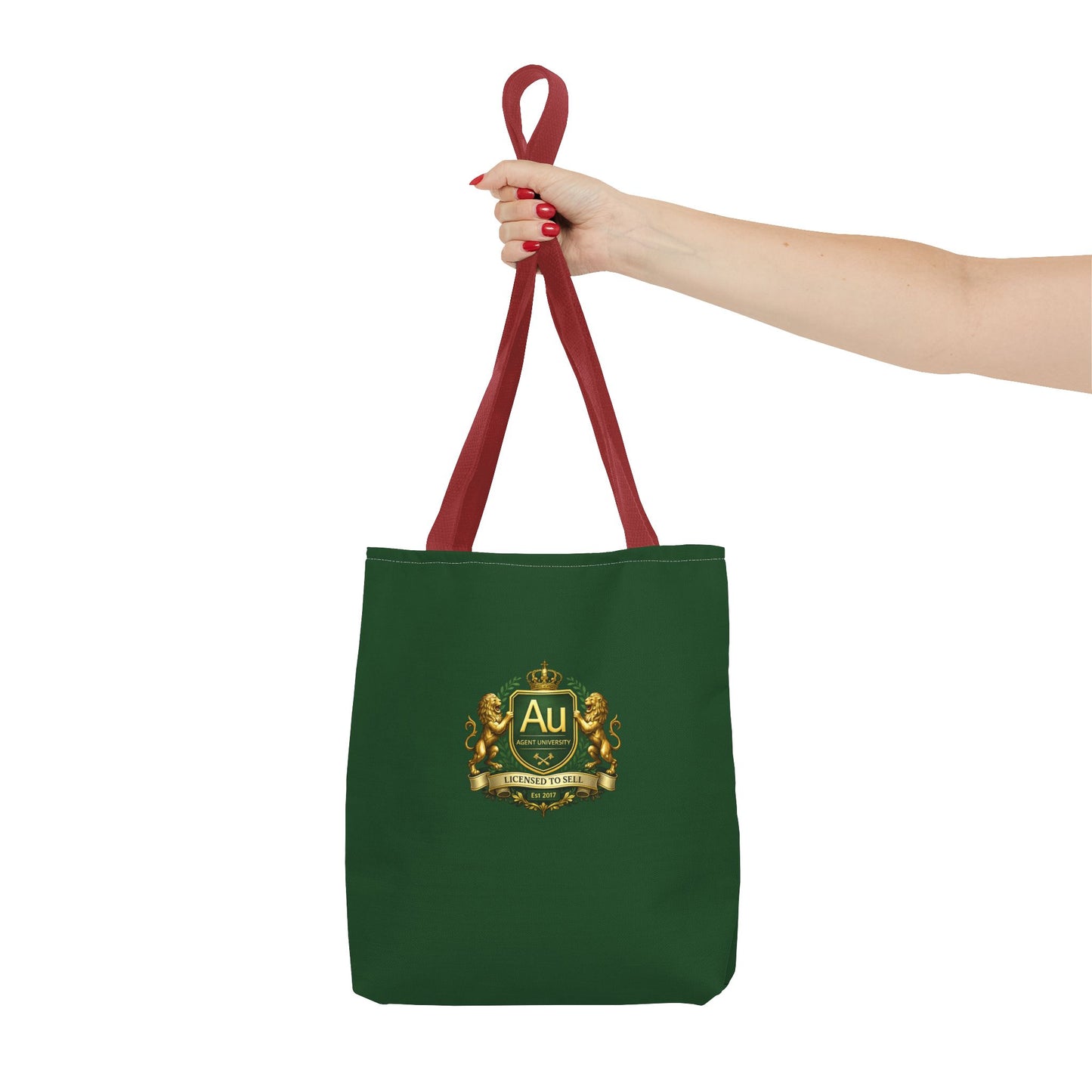 Gold Crest Tote Bag – ‘Au’ Monogram Green Luxury Emblem Tote