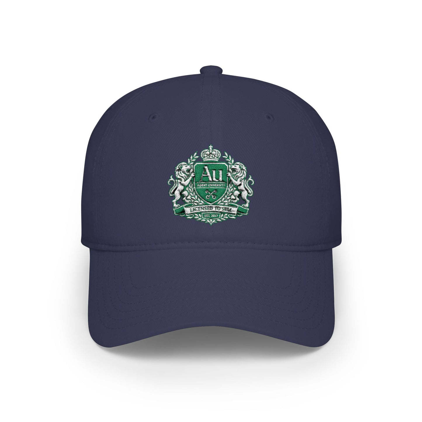 Embroidered Crest Baseball Cap — Green AU Monogram Low-Profile Hat