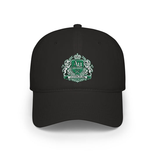 Embroidered Crest Baseball Cap — Green AU Monogram Low-Profile Hat