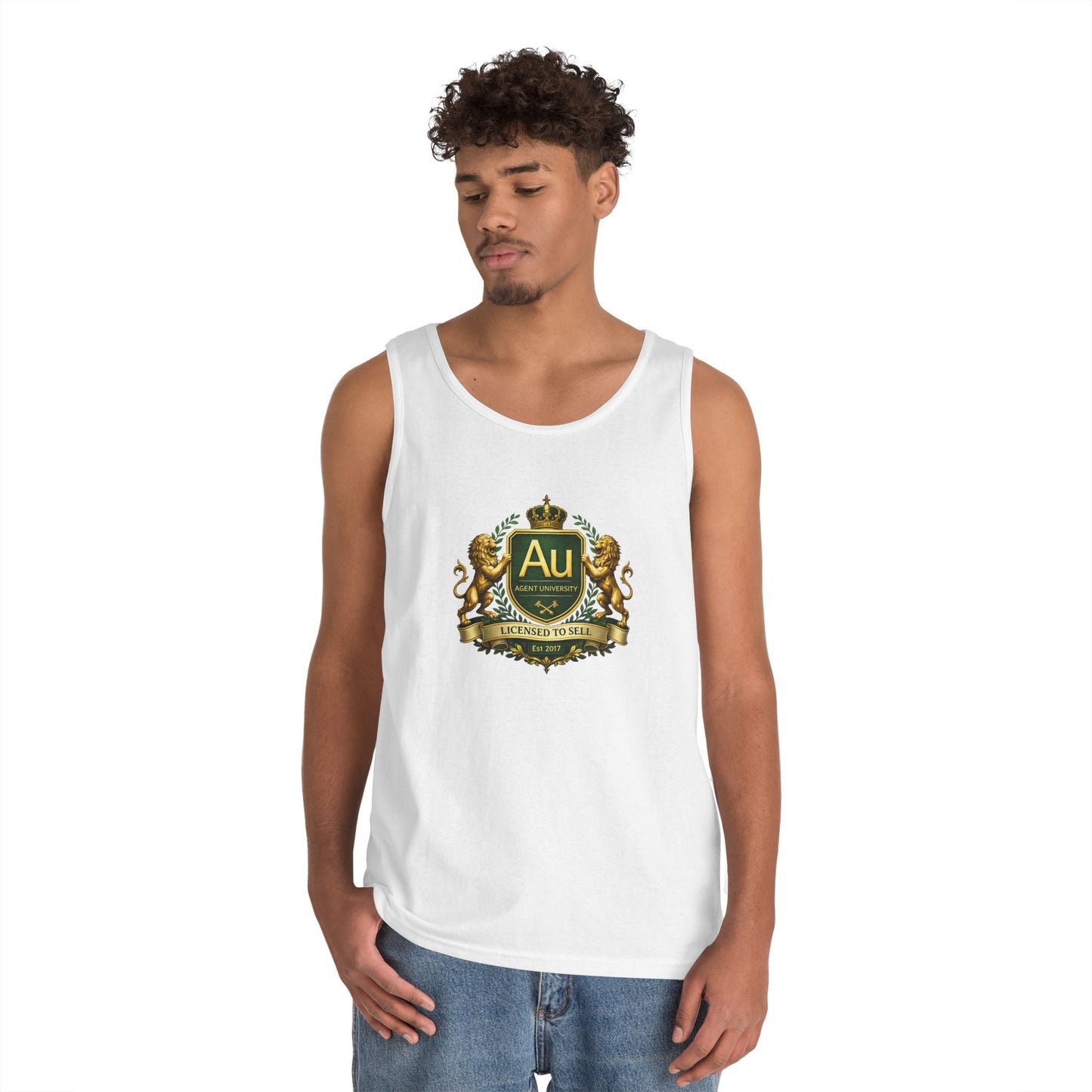 Gold Crest Tank Top – 'Au' Chemistry Element Crest Graphic