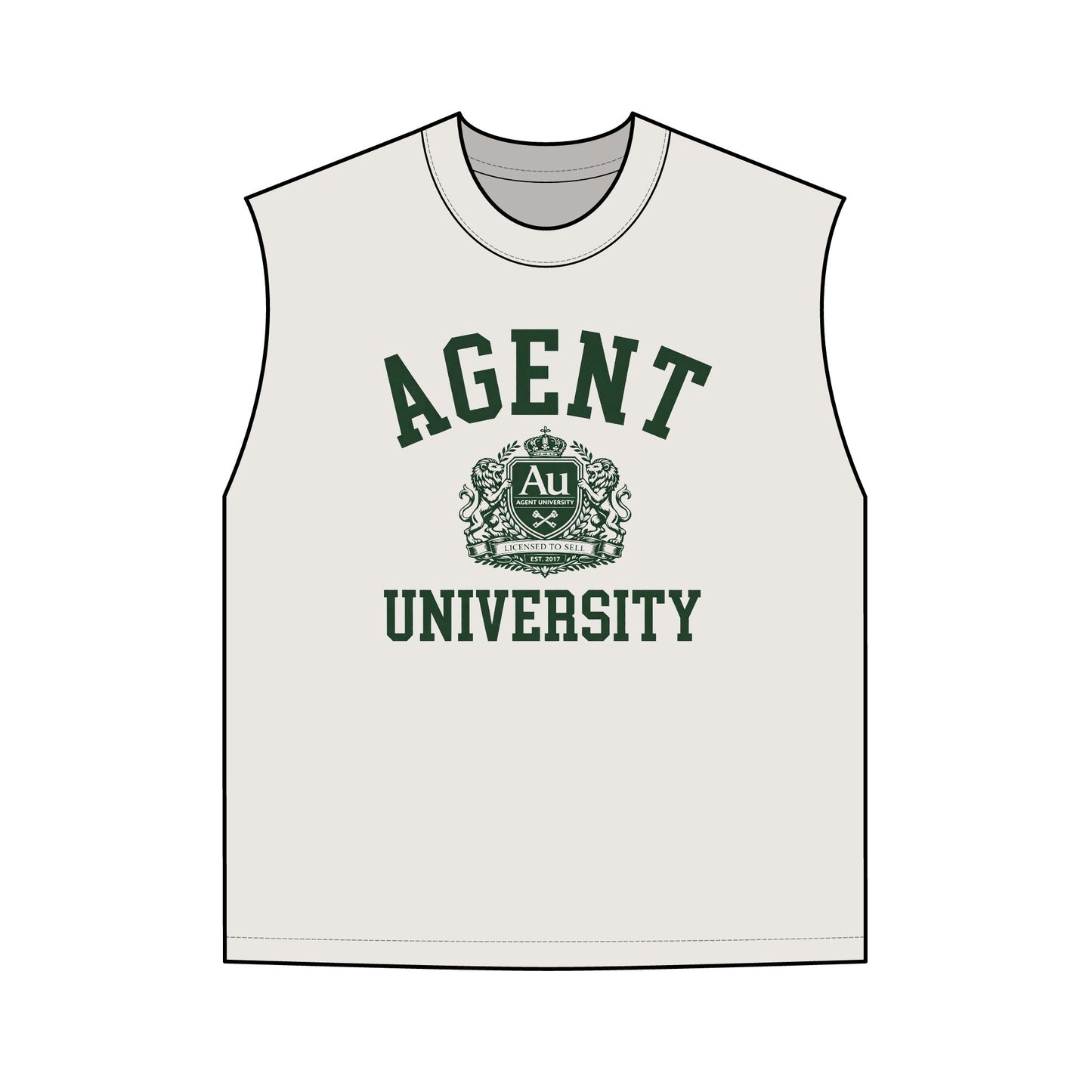 Agent University Vintage Tank Top — Collegiate Crest Muscle Tee