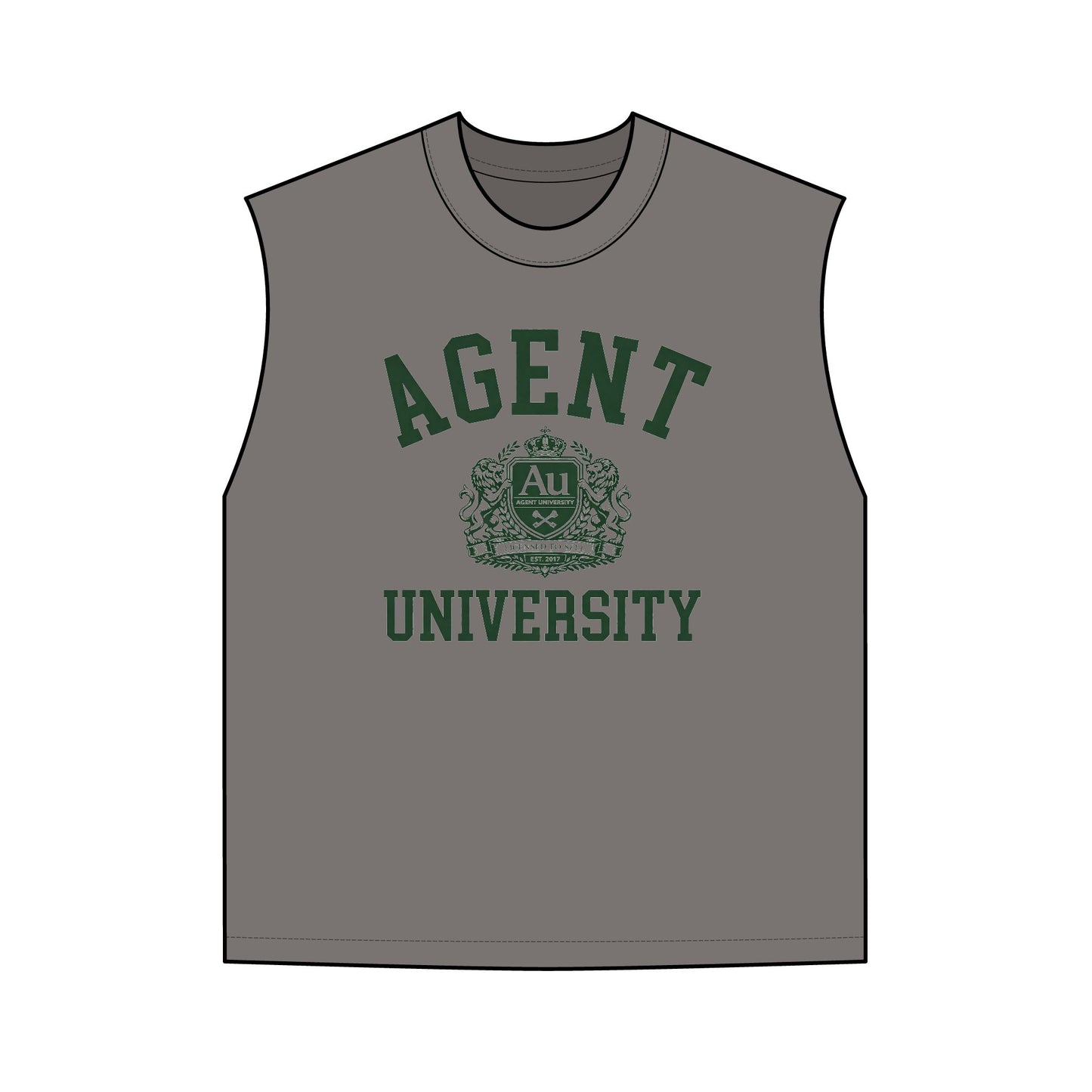Agent University Vintage Tank Top — Collegiate Crest Muscle Tee