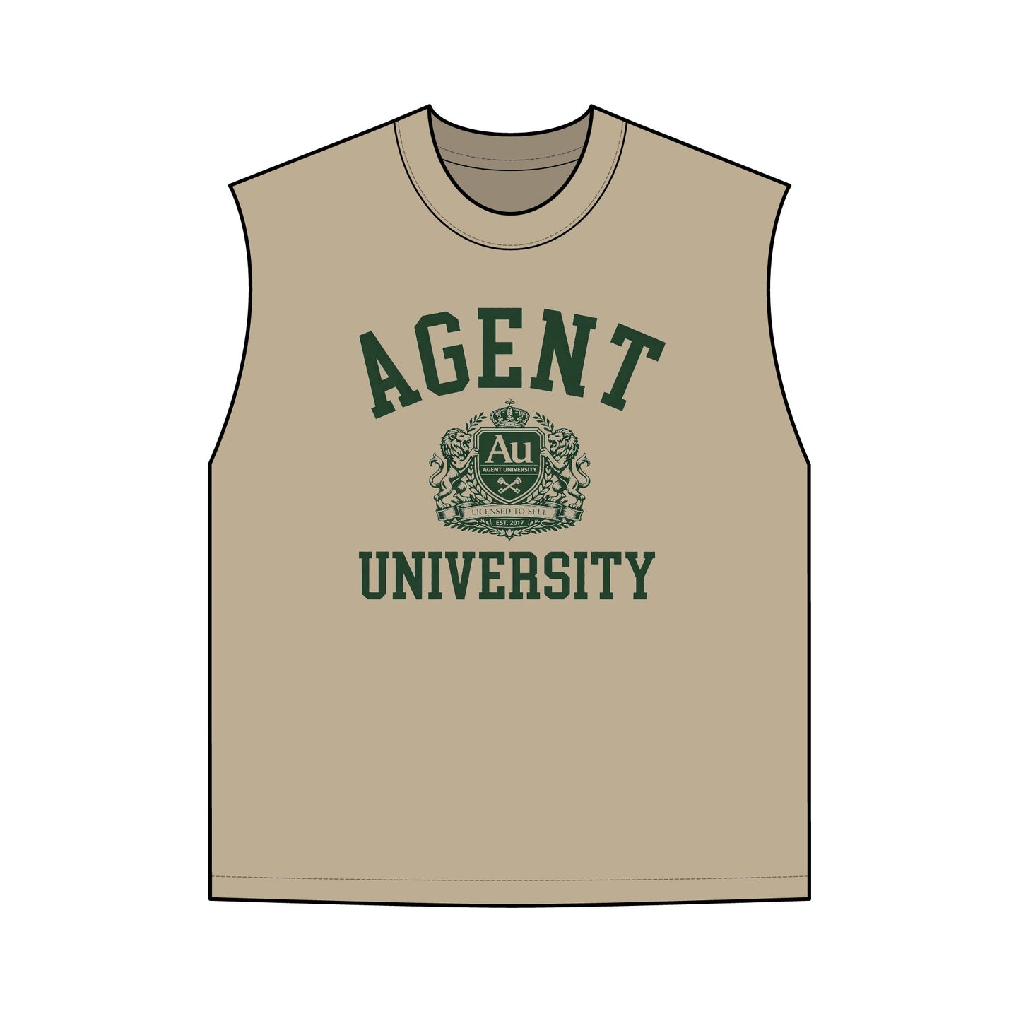 Agent University Vintage Tank Top — Collegiate Crest Muscle Tee