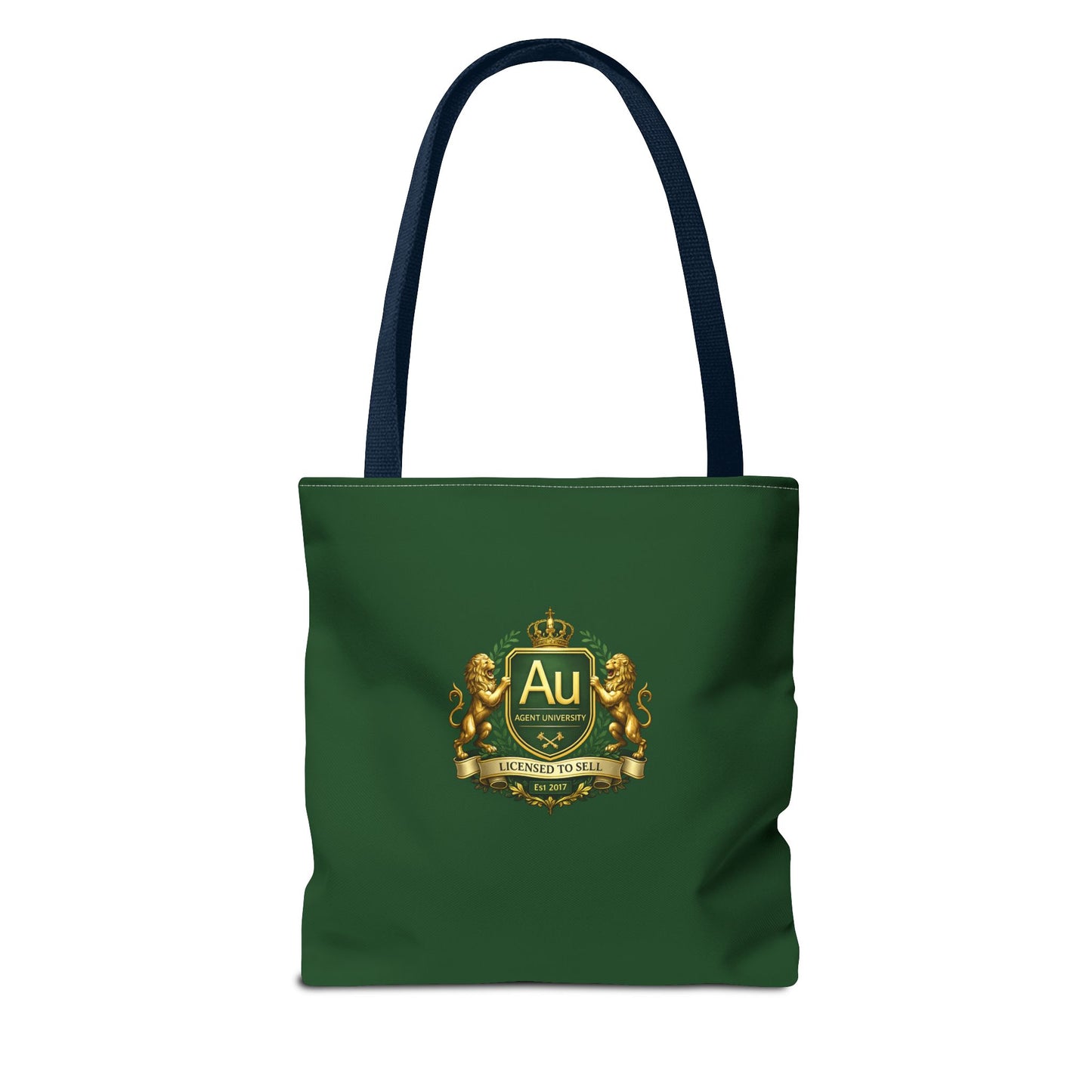 Gold Crest Tote Bag – ‘Au’ Monogram Green Luxury Emblem Tote