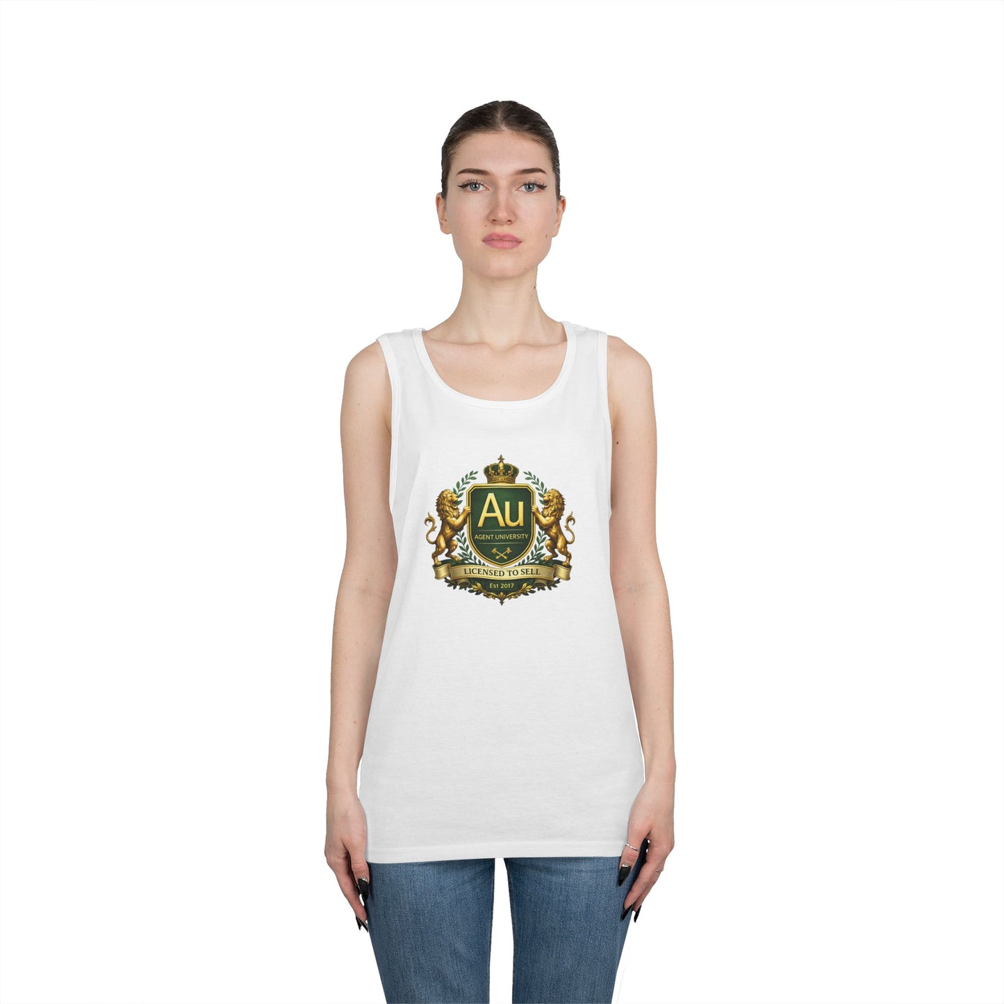 Gold Crest Tank Top – 'Au' Chemistry Element Crest Graphic