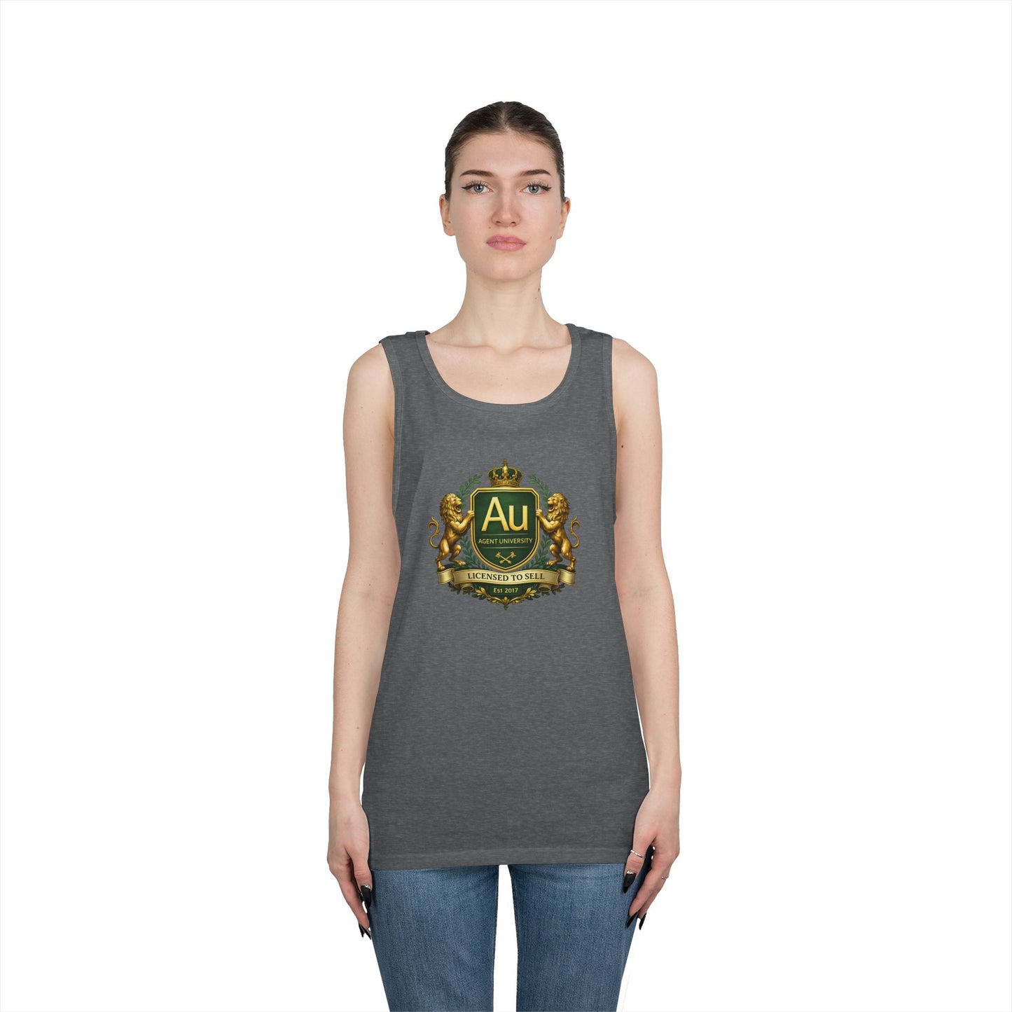 Gold Crest Tank Top – 'Au' Chemistry Element Crest Graphic