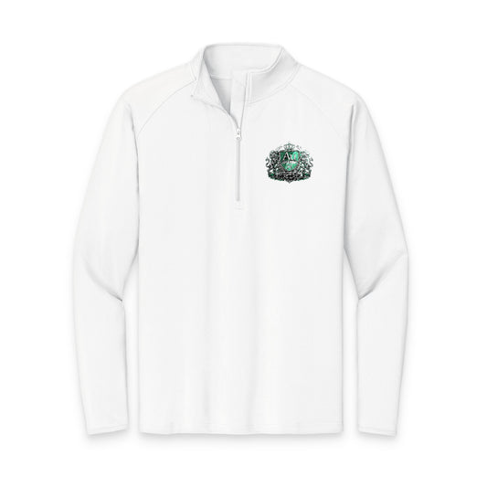 Embroidered Shamrock Cluster Quarter-Zip Pullover