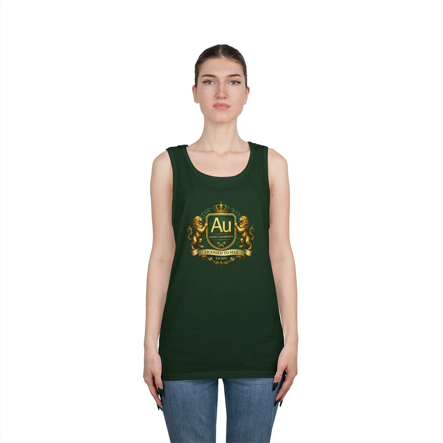 Gold Crest Tank Top – 'Au' Chemistry Element Crest Graphic