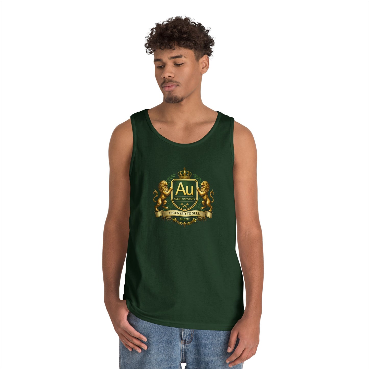 Gold Crest Tank Top – 'Au' Chemistry Element Crest Graphic