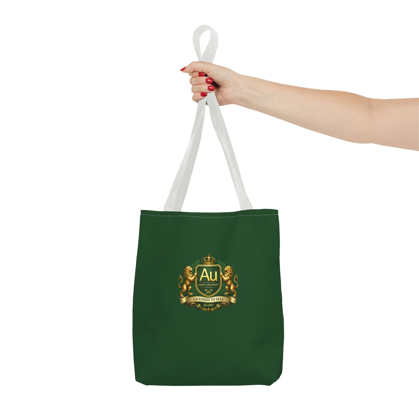 Gold Crest Tote Bag – ‘Au’ Monogram Green Luxury Emblem Tote