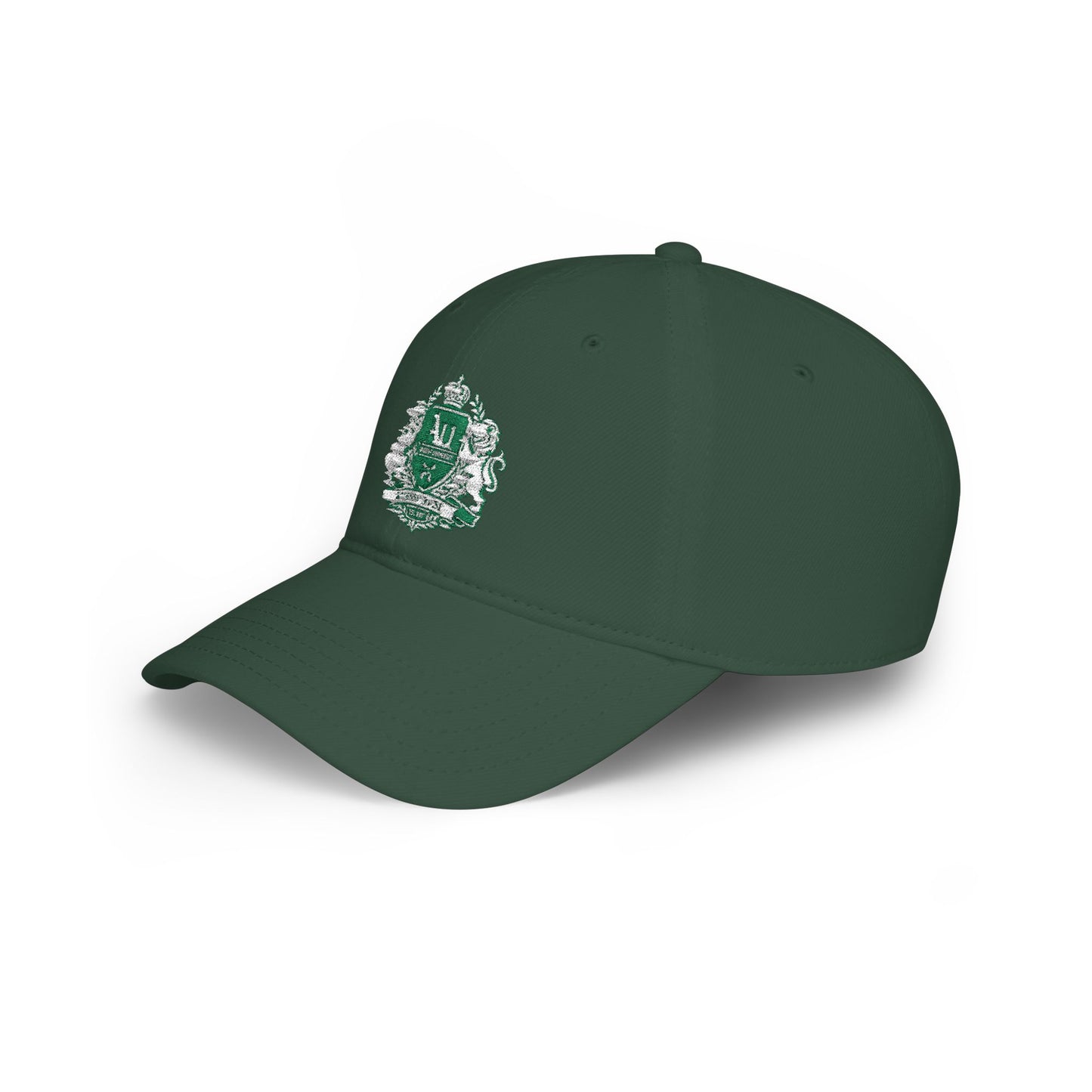 Embroidered Crest Baseball Cap — Green AU Monogram Low-Profile Hat