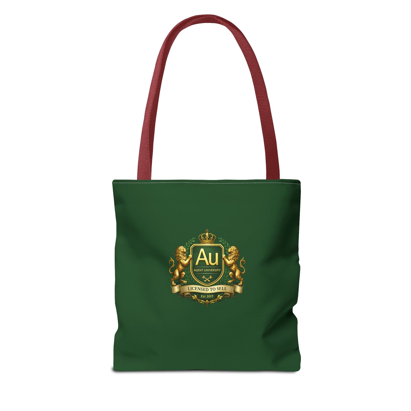 Gold Crest Tote Bag – ‘Au’ Monogram Green Luxury Emblem Tote