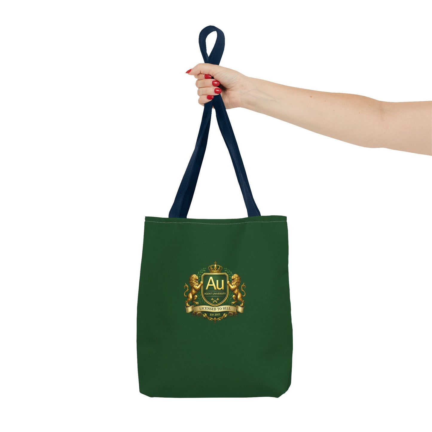 Gold Crest Tote Bag – ‘Au’ Monogram Green Luxury Emblem Tote