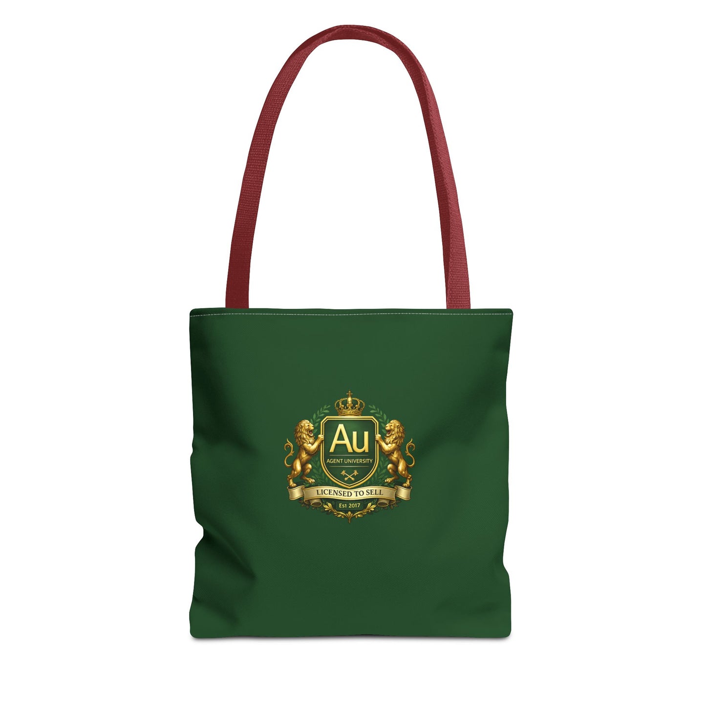 Gold Crest Tote Bag – ‘Au’ Monogram Green Luxury Emblem Tote