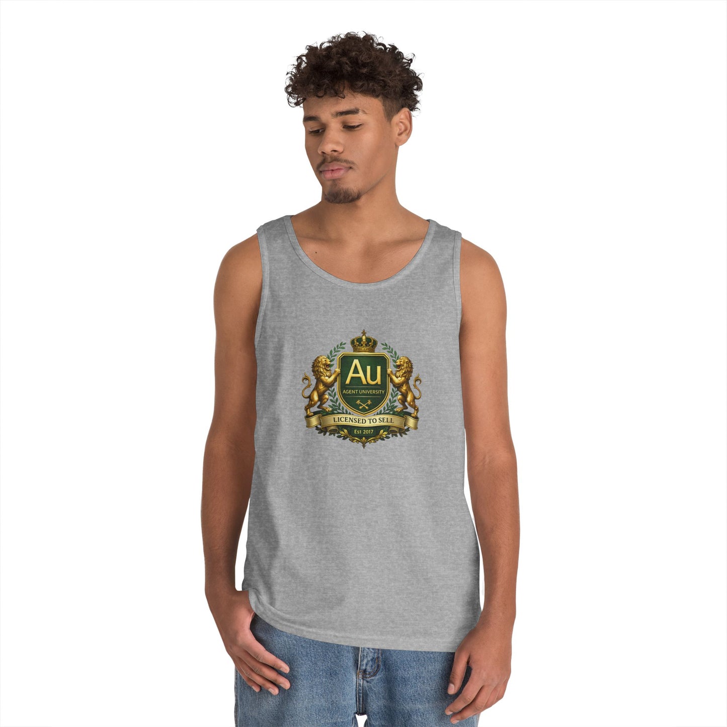 Gold Crest Tank Top – 'Au' Chemistry Element Crest Graphic
