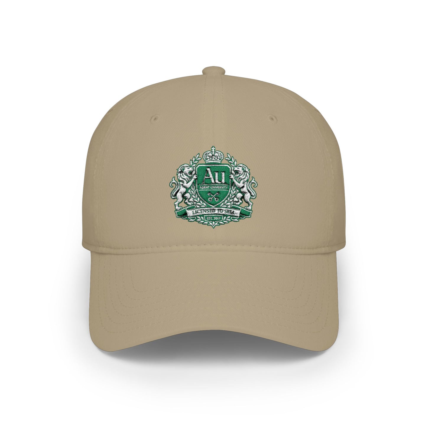 Embroidered Crest Baseball Cap — Green AU Monogram Low-Profile Hat