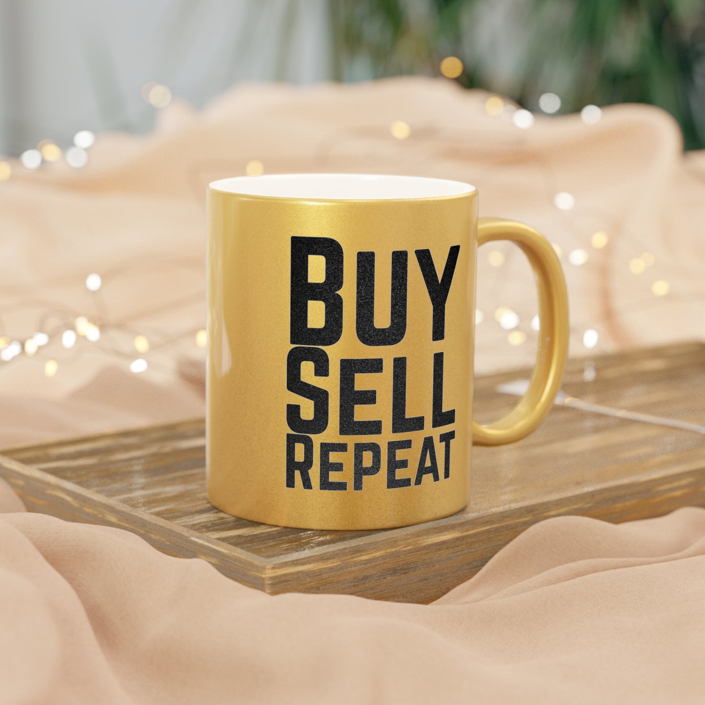 Buy, Sell, Repeat Gold Mug