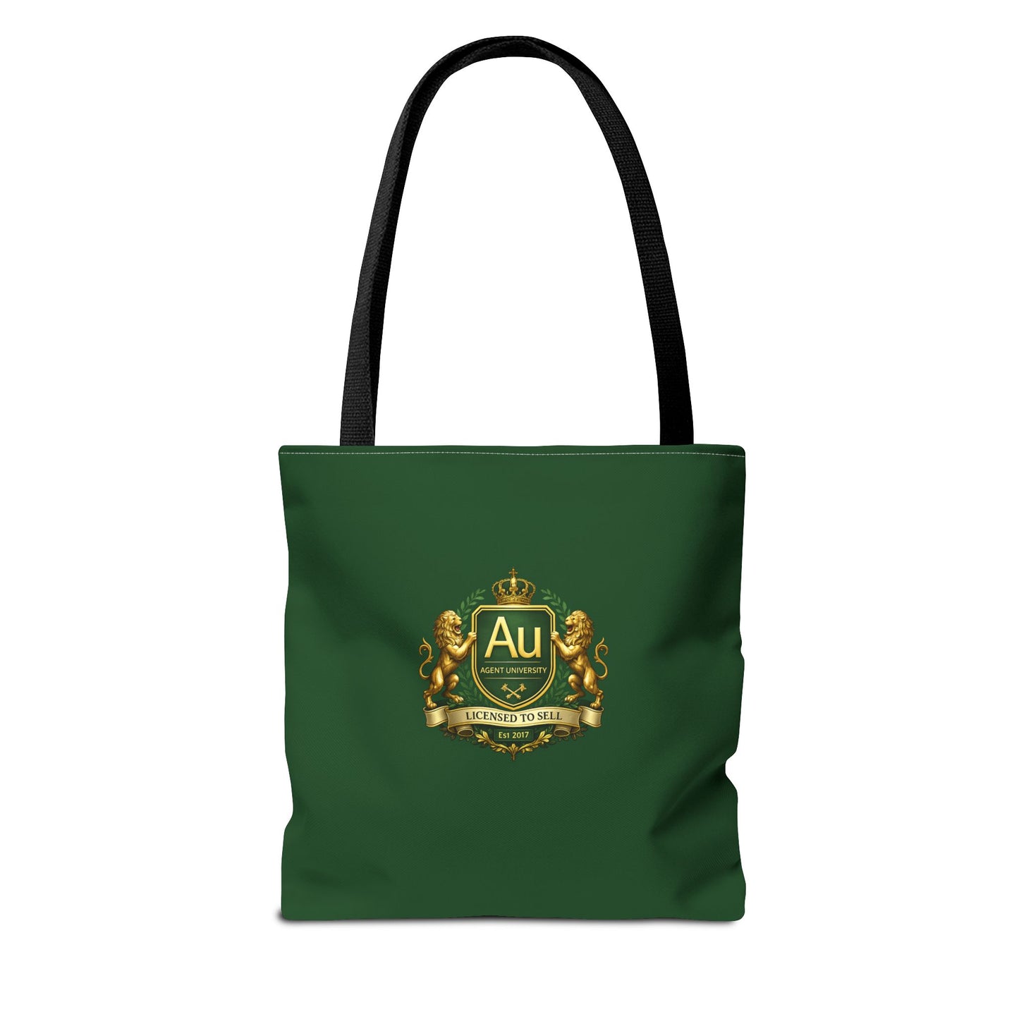Gold Crest Tote Bag – ‘Au’ Monogram Green Luxury Emblem Tote