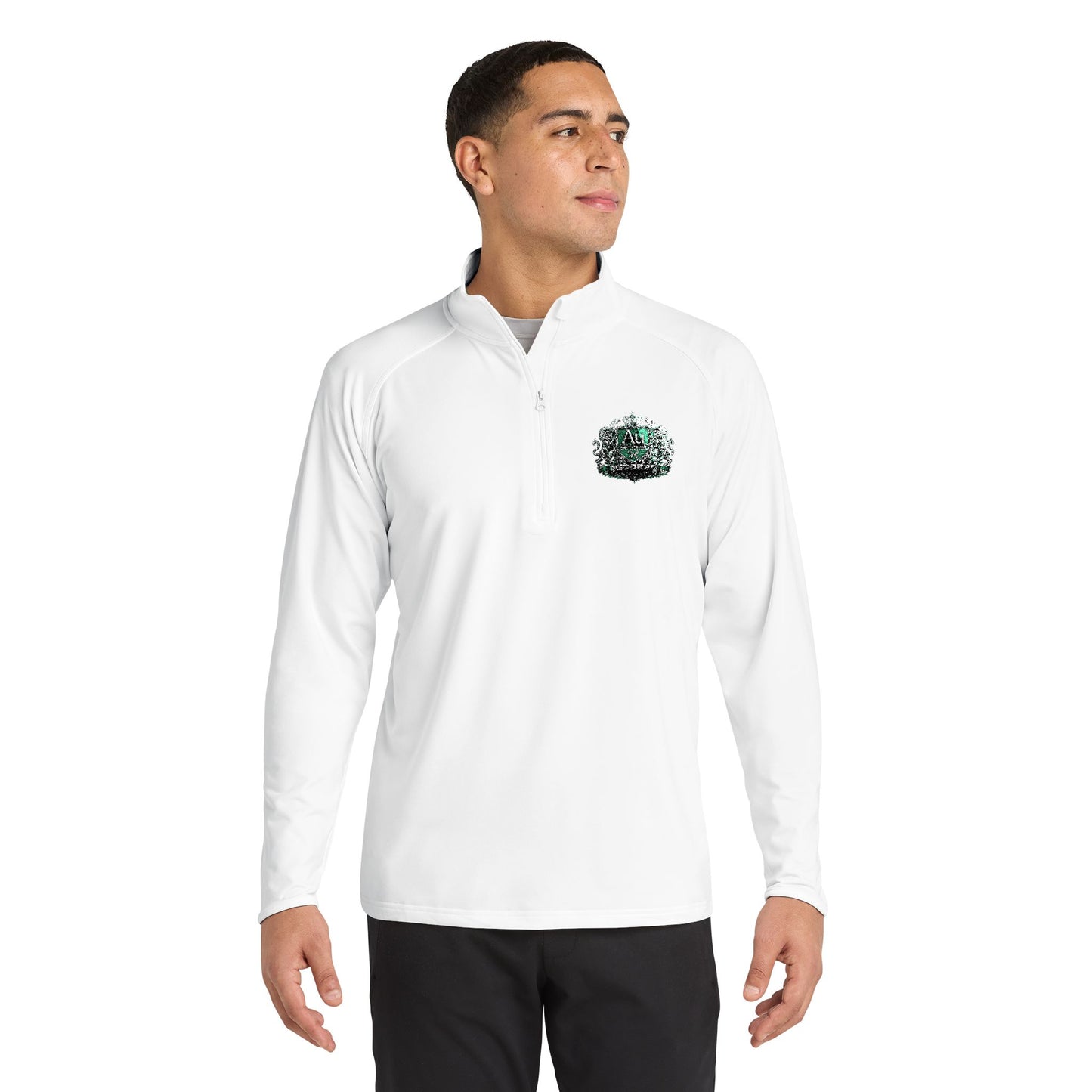 Embroidered Shamrock Cluster Quarter-Zip Pullover
