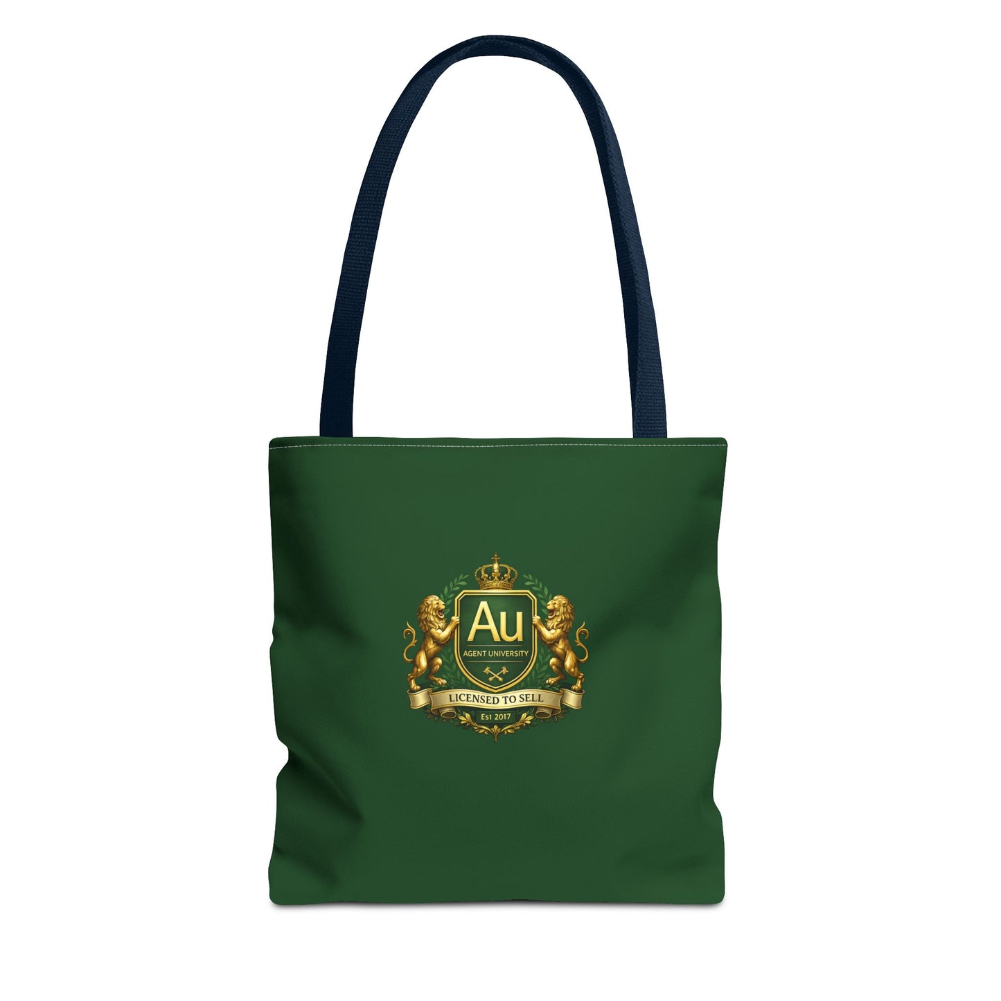 Gold Crest Tote Bag – ‘Au’ Monogram Green Luxury Emblem Tote
