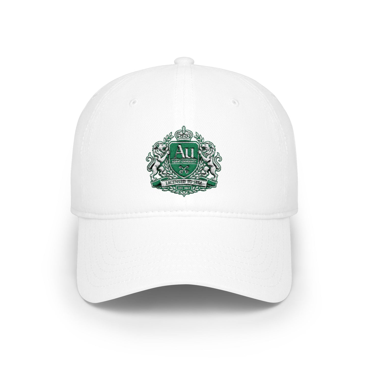 Embroidered Crest Baseball Cap — Green AU Monogram Low-Profile Hat