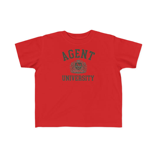 Agent University Toddler Tee – Cute Campus Crest Kids Shirt
